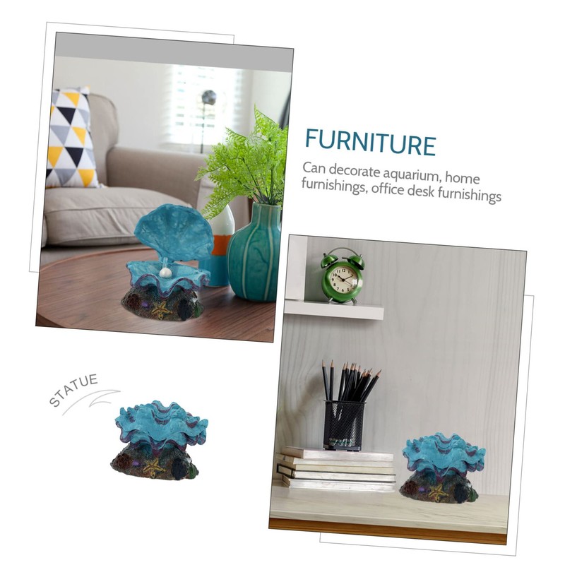 ORFOFE Aquarium Bubbler Oxygenated Shell Ornament Resin Fish Tank Decorations