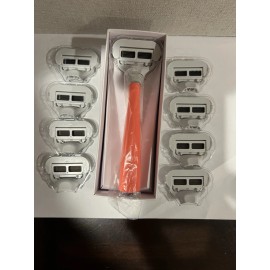 Flamingo  Pink 9x Cartridges + Shower Holder Women's Razor Shaver Set