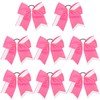 8PCS Cheer Bows Bulk Glitter Cheerleading Bows Girls Hair Bows Pink Silver Cheer Bows Elastic Band Ponytail Holder for Cheerleaders Teen Girls College Sports Competition