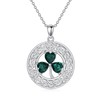 VONALA Clover Necklace with Crystal Sterling Silver Celtic Knot Shamrock