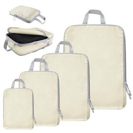 Travel Pouch, Travel Compression Bag, 3 Times Space with Compression, Set of 4, Lightweight, Storage, Large Capacity, Clothing Sorting, Space Saving, Waterproof, Dustproof, Compression Bag, For Shoes