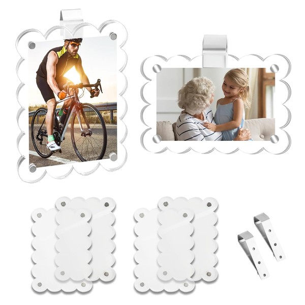 Shoyisenka 2 Pcs Magnetic Car Picture Holder, 2.5x3.6 Inch Acrylic