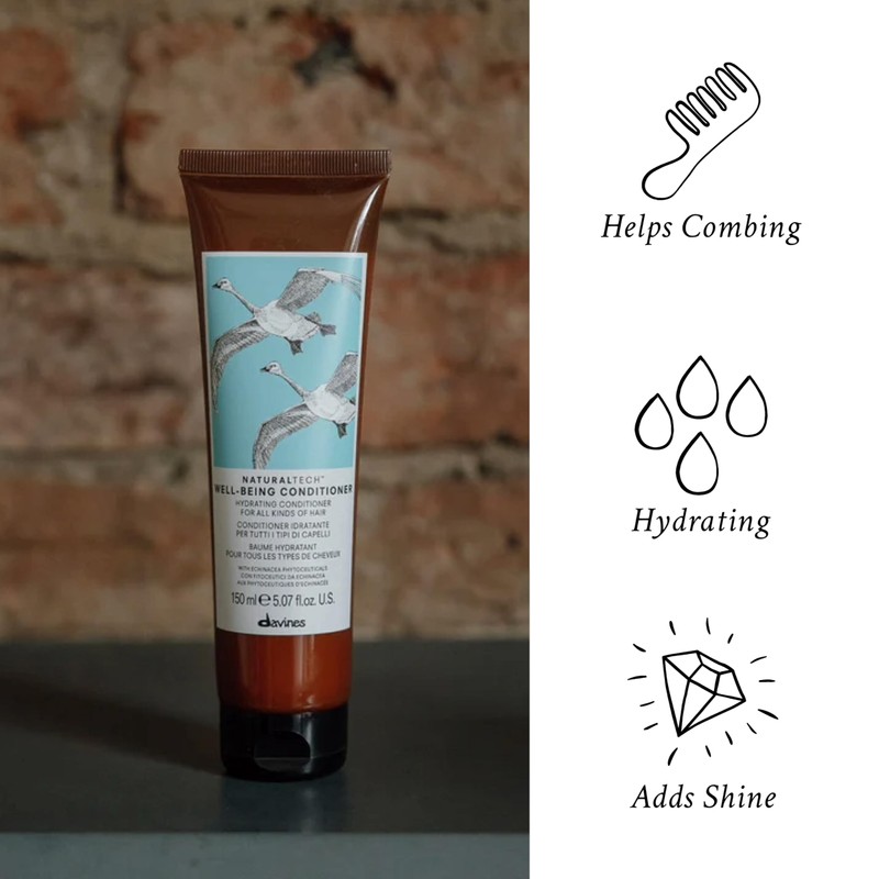 Davines Naturaltech WELLBEING Conditioner, Detangle While Adding Moisture And Shine,