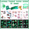 Luminous Tattoos Children's Football, 10 Sheets Tattoo Children's Football Gifts