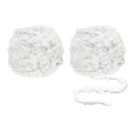 PATIKIL 70yds Faux Fur Yarn, 2 Skeins Fuzzy Yarn Crochet Fluffy Yarn Soft Chunky Polyester Plush Fur Eyelash for Crocheting Knit Blanket Rug Sweater Scarf Hat Bear Craft, Grey White