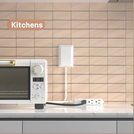 Flat Plug Power Strip Surge Protector, 3 AC Outlets, Ultra Thin Extension Cord, Multi Plug Outlet Extender for Home Office, Dorm Room Essentials for Girls and Boys (White, 5 ft)