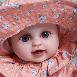 AISITE Reborn Baby Dolls Girl Awake - 13 Inch Realistic Baby Doll Full Body Silicone Mini Newborn (Eyes Opened)
