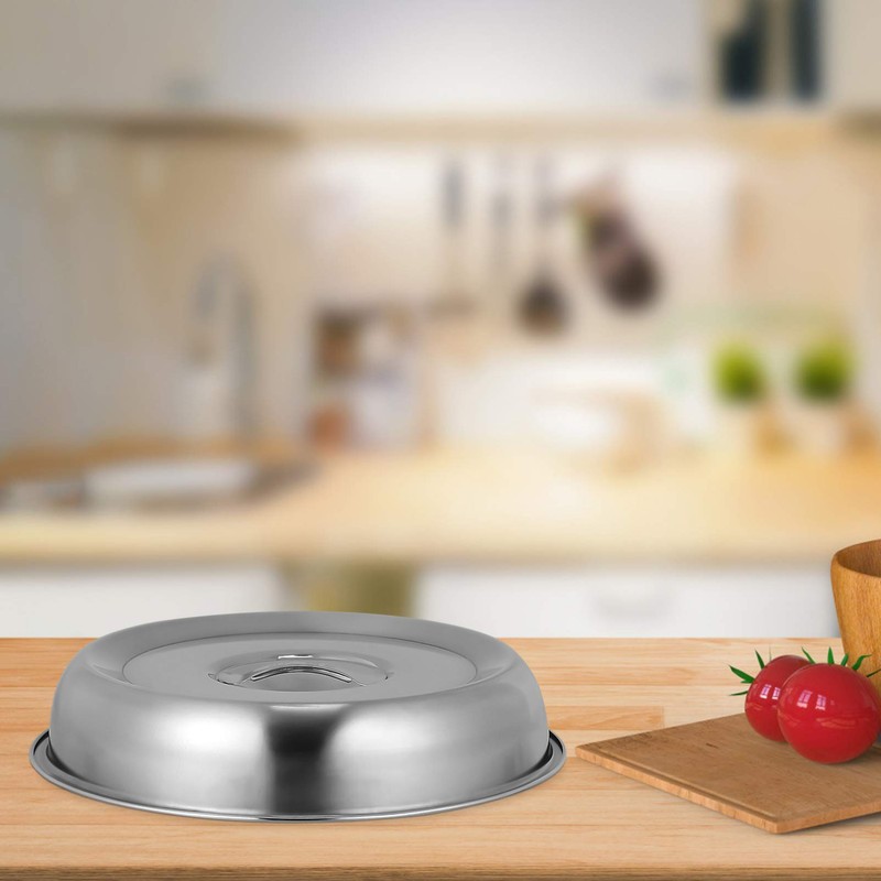 Stainless Steel Steak Serving Cover 2pcs Metal Steam Basting Cover