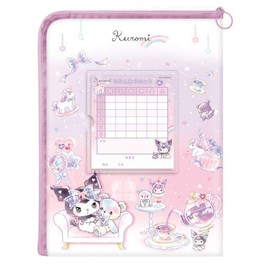 Klux 249061 Cromi Contact Bag, Tea Time, Rinraku Bag, Zipper Pouch, A4, Print Storage, Document Storage, Back to School