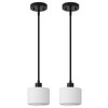 Osimir Black Pendant Lights Kitchen Island 2 Pack, Modern Milk