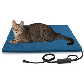 rolimate Pet Heating Pad for Dogs and Cats, 6-Temp Control with Timer, 100% Waterproof Electric Warming Heated Dog Cat Mat Blanket Bed for Outdoor Senior Dog Cat House Whelping Box