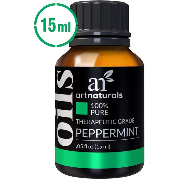 ArtNaturals 100% Pure Peppermint Essential Oil (.5 Fl Oz / 15ml) - Premium Therapeutic Grade Mentha Peperita - Fresh Mint for Hair Growth and Skin - Repel Mice and Spiders - Natural Rodent Repellent