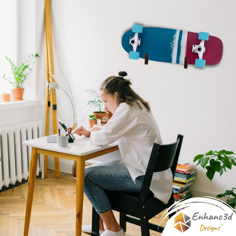 Enhanc3d Designs - Skateboard Wall Mount - Skate, Surf Skate