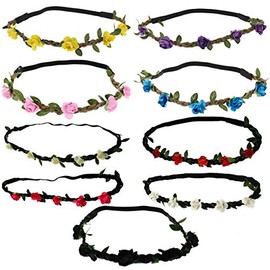 Zac's Alter Ego Rose Flower Head Elastic Set - Weddings, Festivals, Fancy Dress