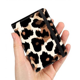 Mini Photo Album 2x3,60 Photos Capacity,PU Leather Cover with Elastic Band,High Definition Waterproof PP Pages for Family Wedding Anniversary Baby Record,Brown leopard print