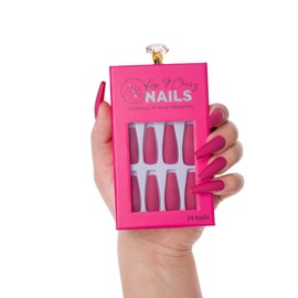 Keep It Classy Press-On Nails Kit by Monyetta Shaw || Matte Magenta, Coffin || Reusable, Vegan, Non-Toxic, Easy Application || One 24 Nail Kit