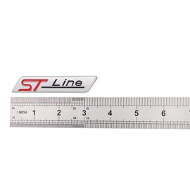 Pack of 2 3D Metal ST Line Sticker Car Head Emblem Badge Chrome Sticker for Most Car Models (Abrazine Silver)