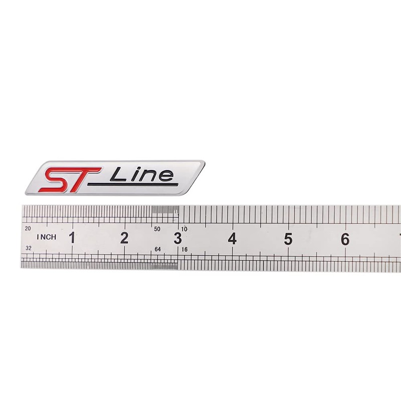 Pack of 2 3D Metal ST Line Sticker Car Head