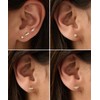 PRTGL Flat Back Earringg - 6pcs 14k Gold Plated Tiny