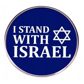 Pinstant I Stand With Israel Support Jews Pro Jewish Star of David Israeli Flag 1.2" Pin