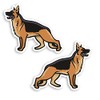 2 x 10cm German Shepherd Alsatian Vinyl Stickers - Dog
