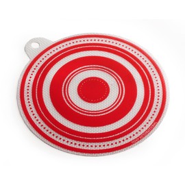 RSVP International Silicone Multi-Purpose Kitchen Tool Jar Opener/Non Skid Pad, 6.5 Round, Red