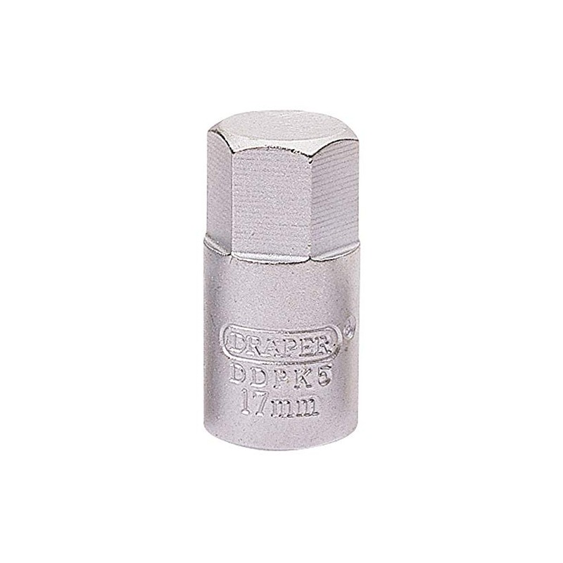 Draper 38323 Hexagon Drain Plug Key, 3/8" Square Drive, 17mm