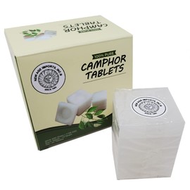Camphor Tablets | Premium Quality Refined Camphor Blocks 100% Natural for Incense, Aromatherapy, Odor Eliminator, Puja, Alcanfor by New Age Imports, Inc. (200 grams)