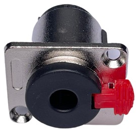 CESS 6.35mm 1/4 Inch Female Stereo TRS Audio Socket Jack Connector Panel/Chassis Mount - 6.35mm Stereo Socket (2 Pack)