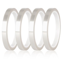 LLFYXM 4 Pcs 108 ft Heat Tape Sublimation High Temperature Tape, Clear Heat Press Dispenser, Heat Transfer Resistant Press Tape for Heat Press Electronics & Heat Vinyl Press Tape No Residue(10 mm)