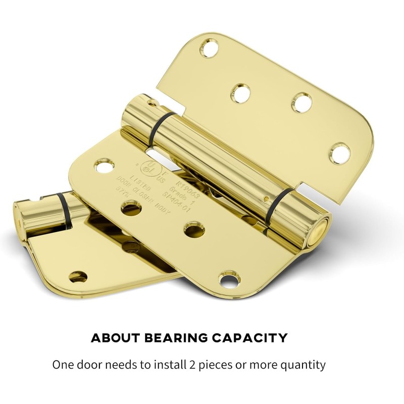 goldenwarm 3 Pack 4 Inch Polished Brass Self Closing Door