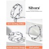 Silvora Women's Men's Chain Ring Curb Chain Fingering 925 Silver