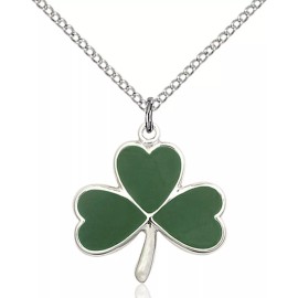 Bliss Sterling Silver Shamrock Medal Pendant Necklace 18" Chain GiftBox