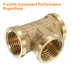 sourcing map 2pcs Brass Tee Pipe Fitting, G1/2" Female 3