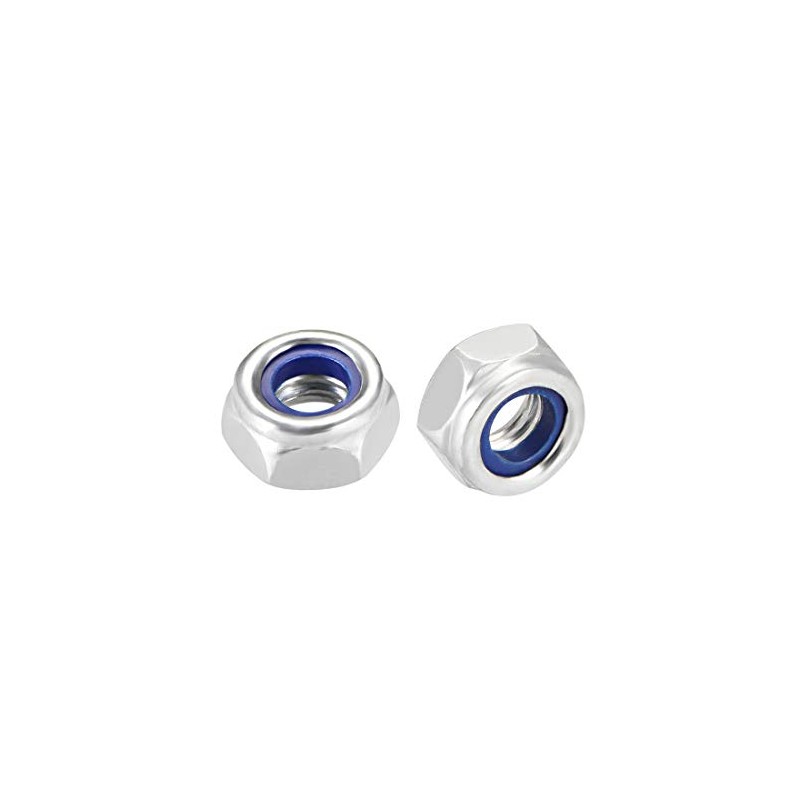 sourcing map M6 x1mm Nylon Insert Hex Lock Nuts, Carbon