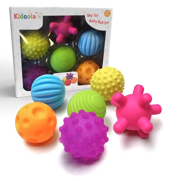 kidoola Sensory Ball Toys Baby & Toddler Multi-Ball Bath Toy - Textured Ball Variety Set Promotes Sensory Engagement & Development, Suitable for Teething Kids (Ages 0+)