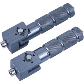 Mokuo Motorcycle Foot Pegs Foldable CNC Rear Set Footrests Scooter 90 Degree Foldable M8 Install Bolts color (Grey, Rear)