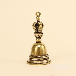 Vintage Mini Hand Bell, Brass Bell, Pack of 2, Small Bell Pendant, Hand Bell Key Ring, Metal Charm, Practical and Stylish Decoration for Car Keys and Bags