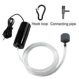 Cukol Mini Usb Aquarium Air Pump Fish Tank Silent Kit, Fish Tank Air Pump Aquarium Silent, Oxygen Pump for Aquarium Fish Tank Air Stone and Pump Kit (Black)