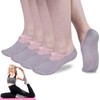 lulupila 4 Pairs Non-Slip Pilates Socks with Grips for Women,