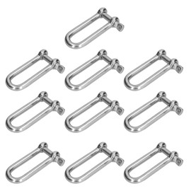 D Ring Anchor Shackle, 304 Stainless Steel Long D Shackle Wire Rope Connector Straight Anchor Screw Pin, Hardware Chains (10pcsM4)