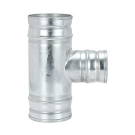 PATIKIL 4 Inch to 3 Inch 3 Way Duct Connector, Galvanized Steel 90 Degree T Shape Ducting Splitter Air Vent Duct Hose Exhaust Pipe Adapter Dust Collection Fitting for HVAC Dryer Systems
