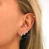 Small Sleeper Hoop Earrings Cubic Zirconia Sterling Silver S925 for