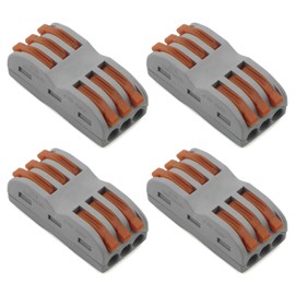 Kesell Wire Connector Lever Nut Compact Quick Connector Terminal Block SPL-3,30Pcs, Soft and Hard Wire Universal