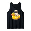 Cute Dog Pug Rubber Duck Tank Top
