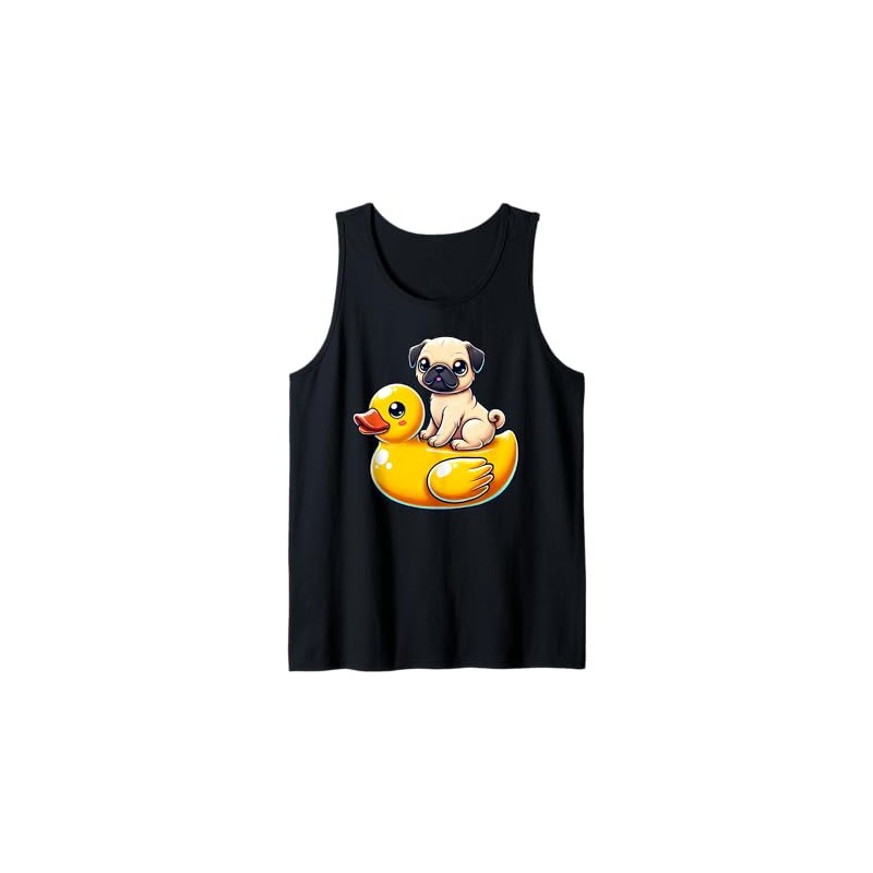 Cute Dog Pug Rubber Duck Tank Top