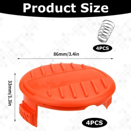 Gyinere 4 Pcs Black and Decker Weed Eater Parts，Black and Decker Weed Eater Cap，Black Decker Weed Trimmer Parts，Black and Decker Trimmer Parts,for AFS Trimmers, 4 Caps & 4 Spring
