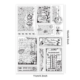 GLOBLELAND Vintage Handwriting Clear Stamps for DIY Scrapbooking Decor Vintage Daisy Dragonfly Gifts Silicone Stamp Greetings Transparent Stamps for Making Cards Photo Album Decor 6.3x4.3inch