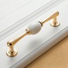 ZONADAH Set of 4 Cabinet Ceramics & Gold Plated Handles,