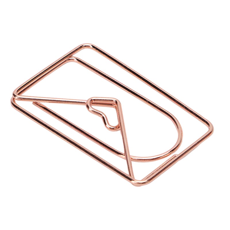 100PCS Paper Clips Portable Mini Cute Shape Electroplated Rose Gold